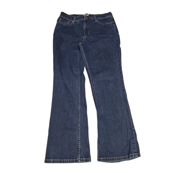 Levi Strauss At Waist Bootcut Jeans Dark Wash Misses 12 Short Womens Petite - Picture 1 of 11